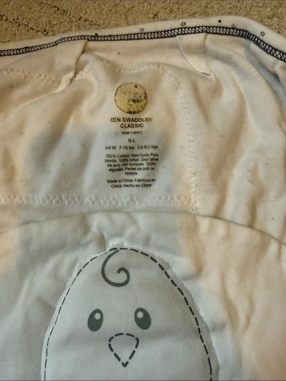 Love to Dream Zen Weighted Baby Swaddle with Chick Embroidery